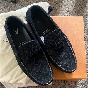 Louis Vuitton Monogram Black denim monogram loafers